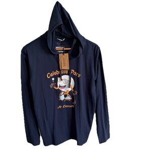 Swannies Hoodie Mens Medium Blue Long Sleeve Golf Pullover Shirt NWT